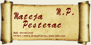 Mateja Pešterac vizit kartica